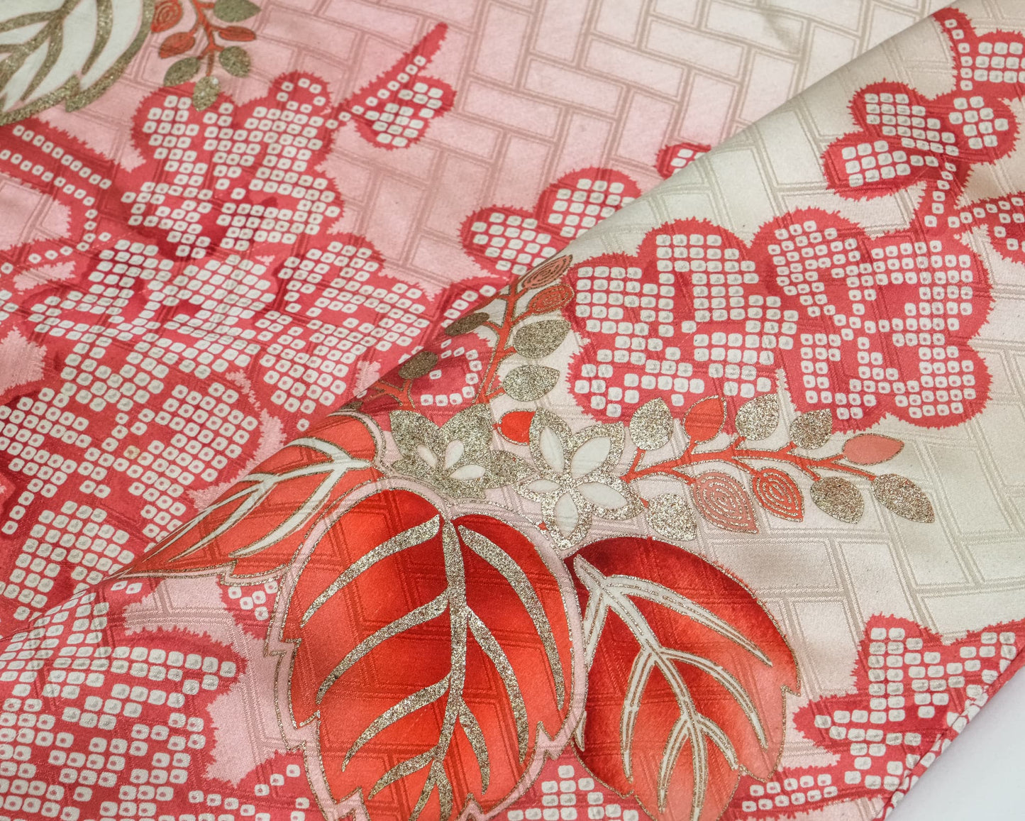 桃色_梅系花柄